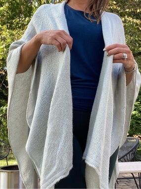 NEW! Wooden Ships Mercer Serape Wrap in Graphite S/M Paola Buendia